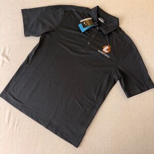Nike Golf Dri-FIT Men Medium Charcoal Grey Basketball Embroidered Polo Shirt NWT